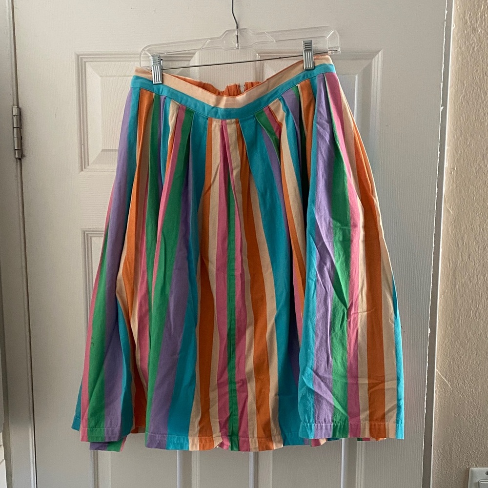 Modcloth Multicolor Striped A-Line Skirt / pockets